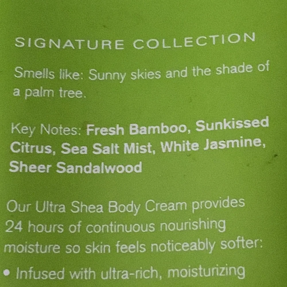 Bath and Body Works Liquid Sunshine Body Cream Lotion Bamboo Citrus Sea Salt